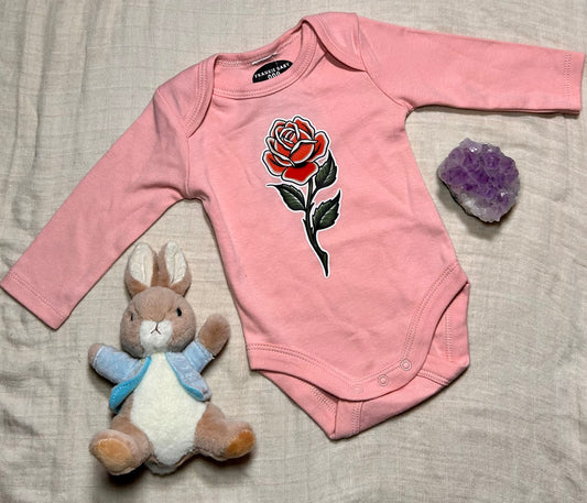Long Sleeve Onesie - Pink Rose
