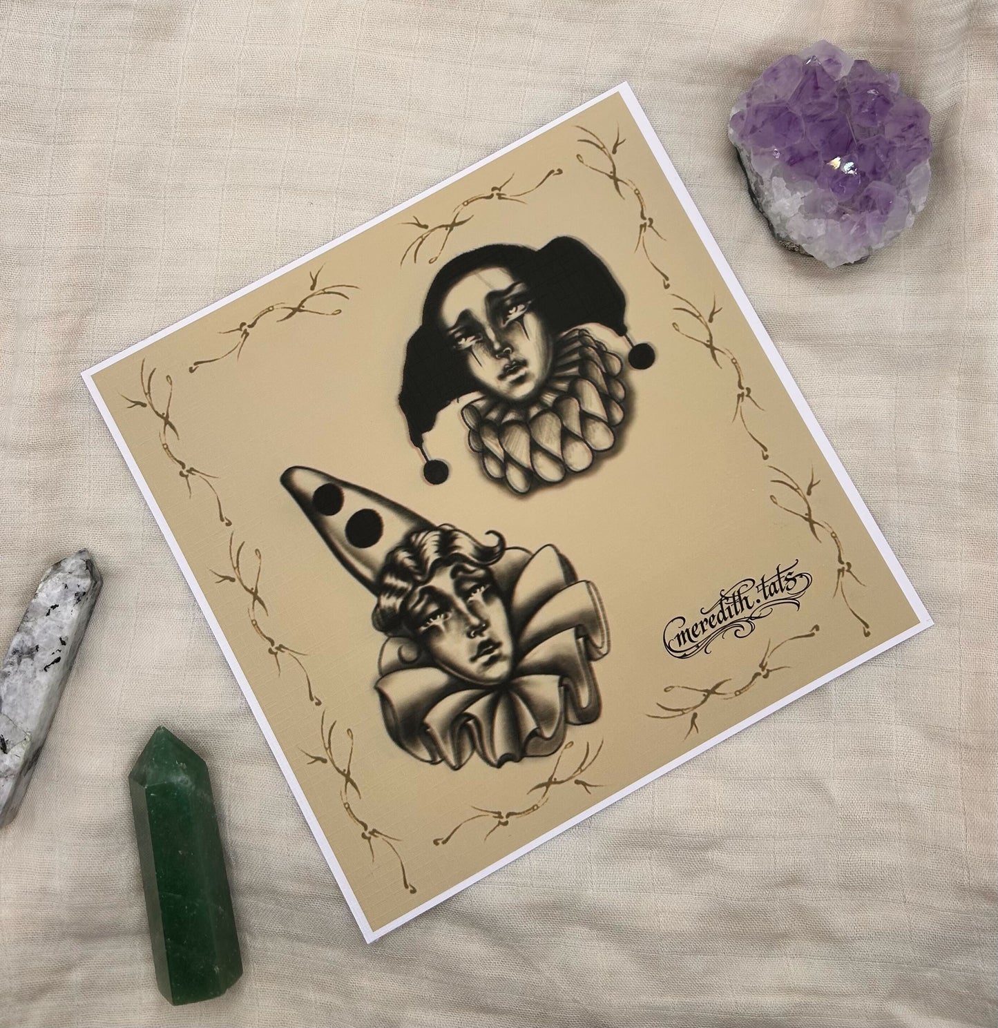 Clowns - Square Art Print by meredith.tats