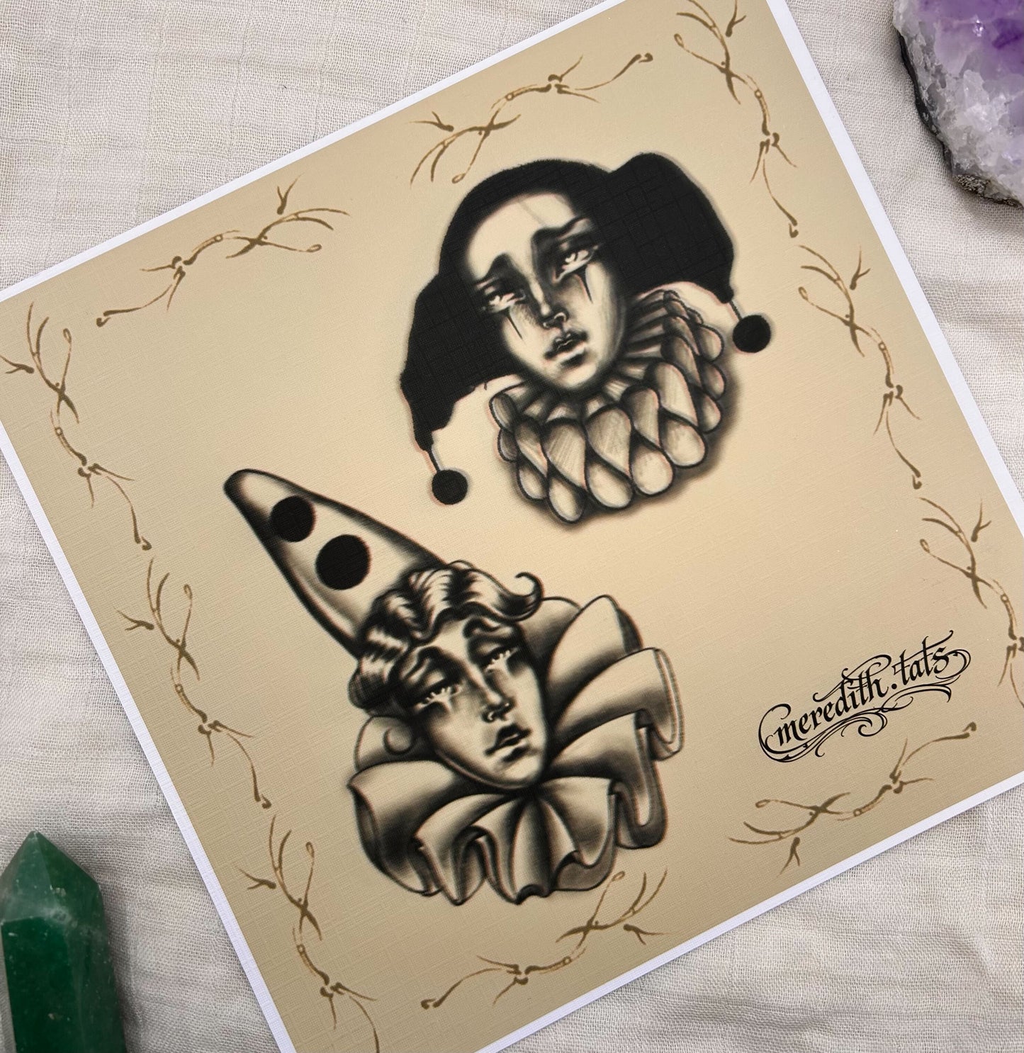 Clowns - Square Art Print by meredith.tats