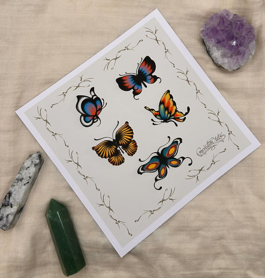 Butterflies - Square Art Print by meredith.tats