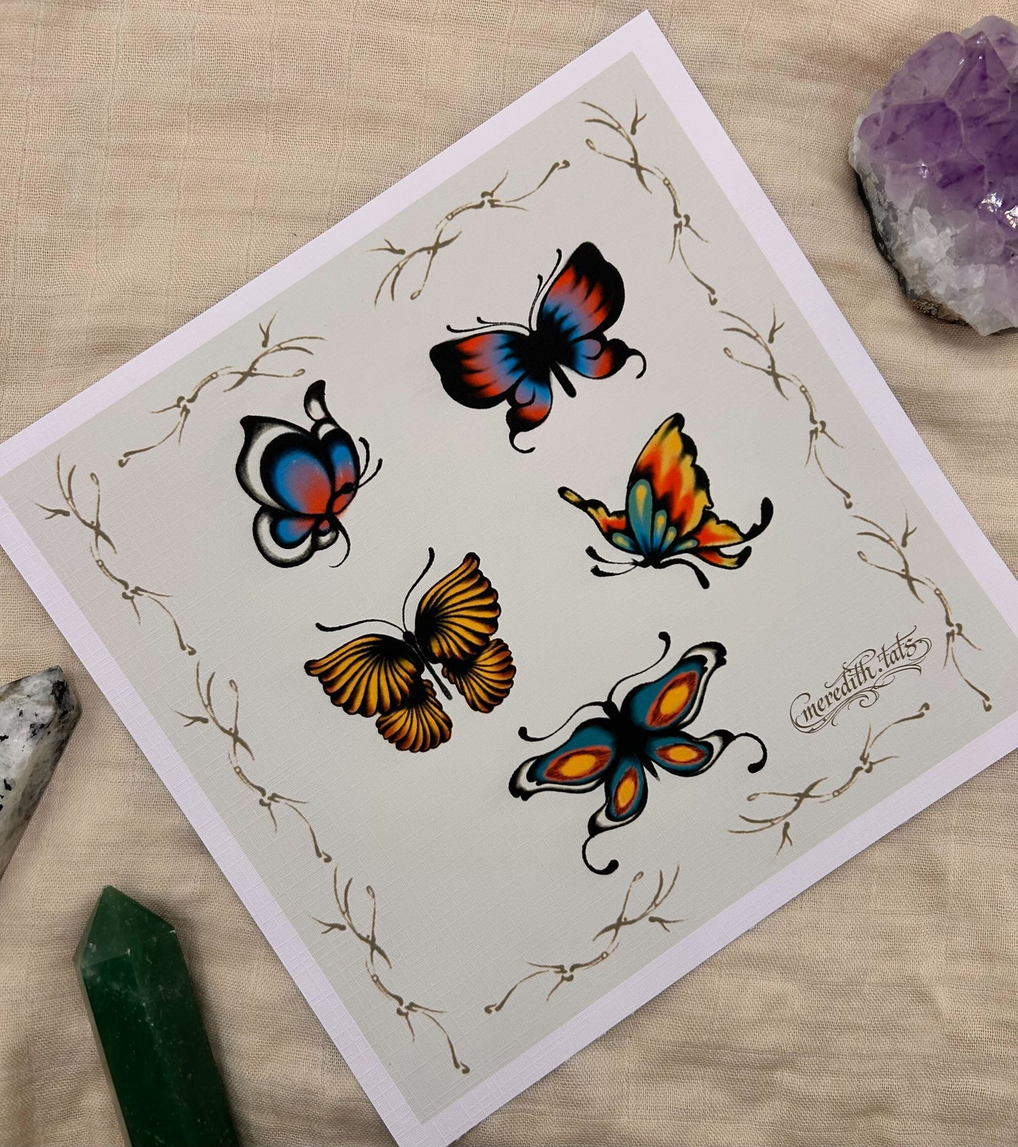 Butterflies - Square Art Print by meredith.tats