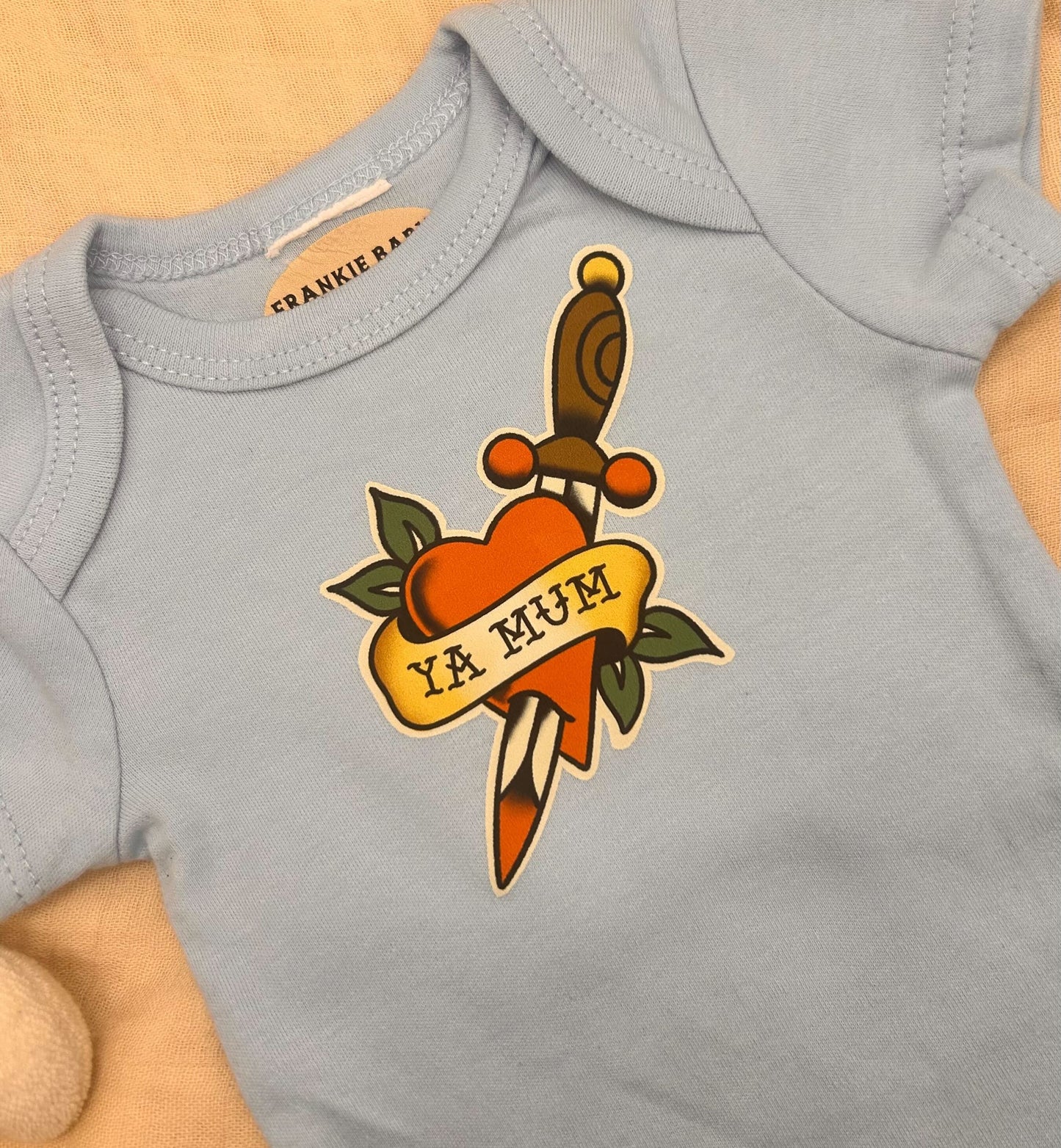 Short Sleeve Onesie - 'Ya Mum' - Blue
