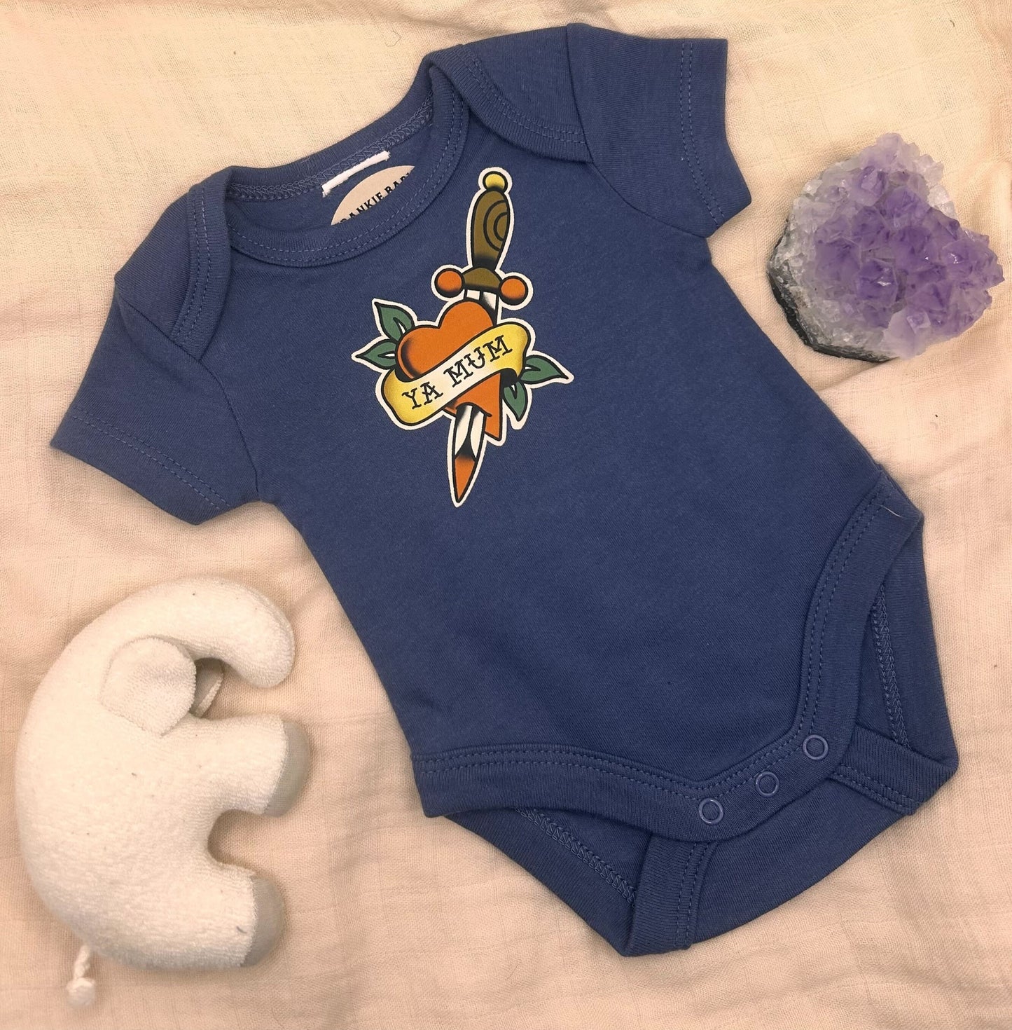 Short Sleeve Onesie - 'Ya Mum' - Navy