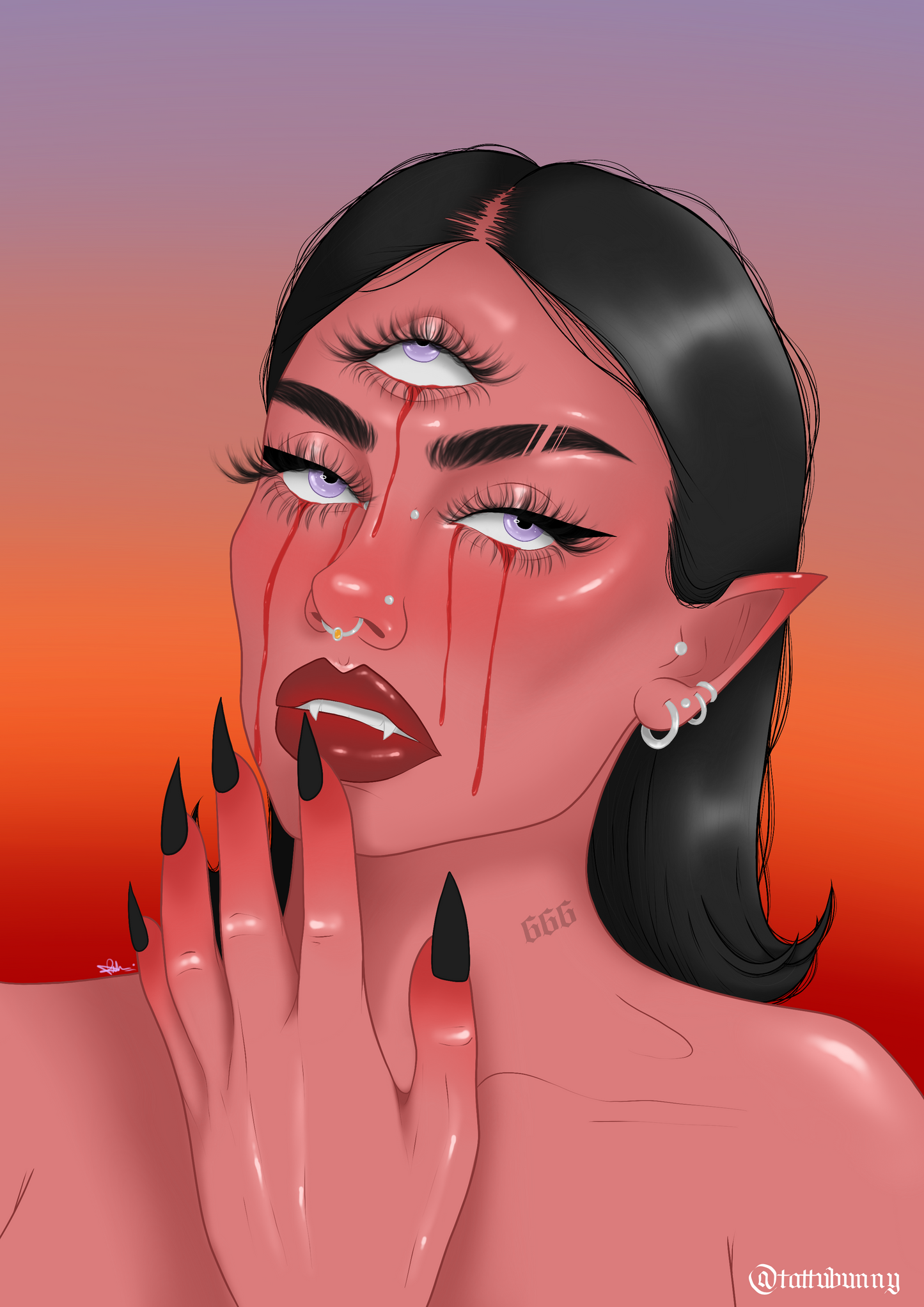 666 - Art Print by TattuBunny