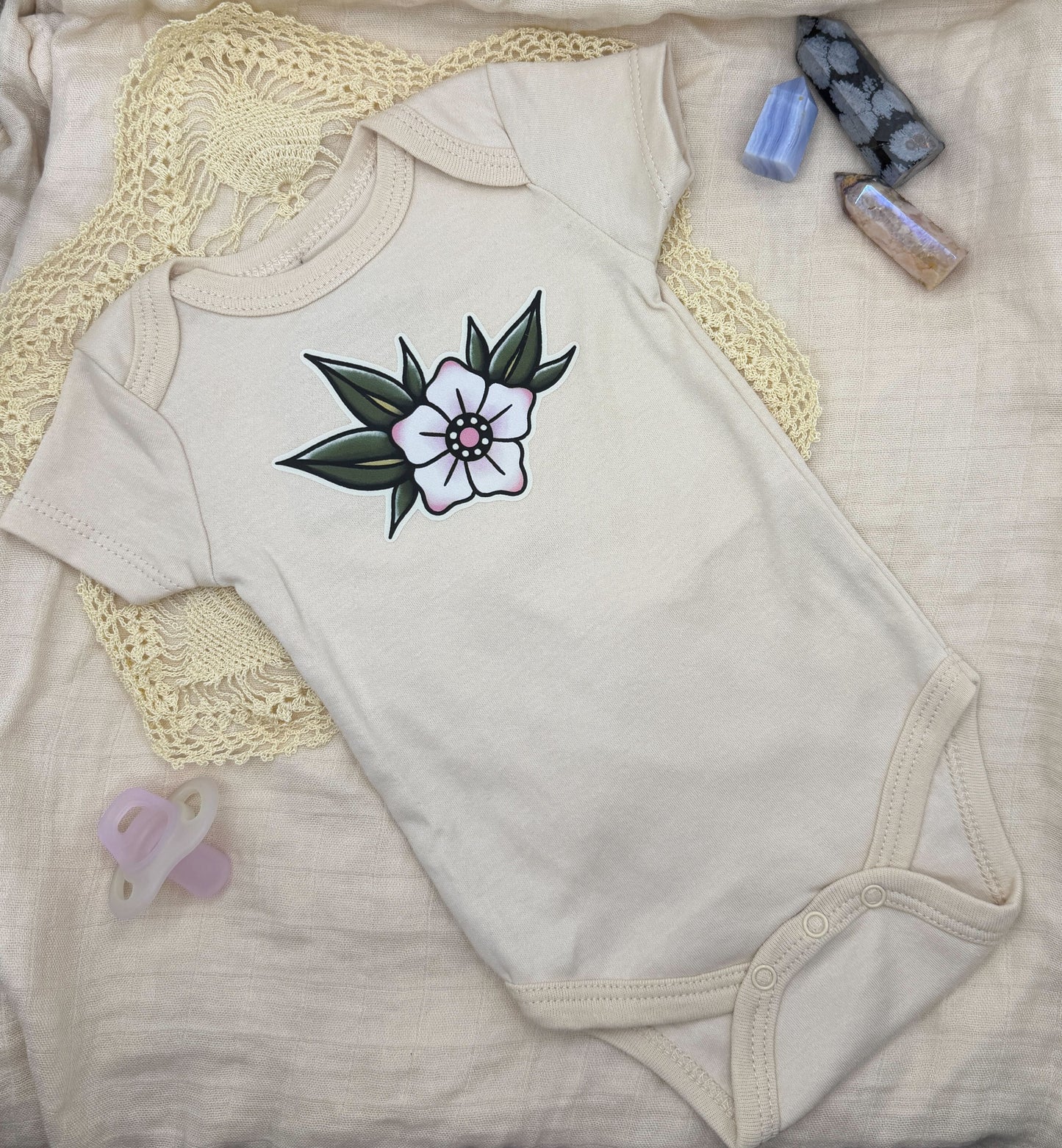 Short Sleeve Onesie - Blossom - Yellow