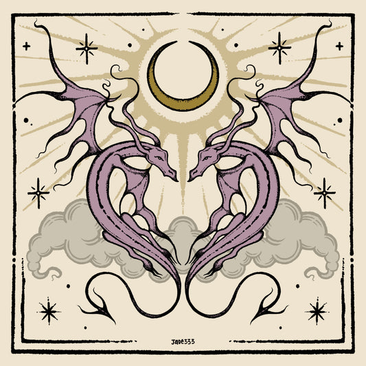 Heart Dragon - Art print by Jade333