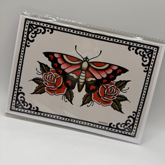 Heart Butterfly A5 print by Jade333