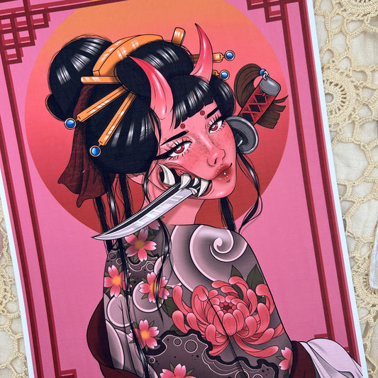Kuchisaka-Onna - Art Print by TattuBunny