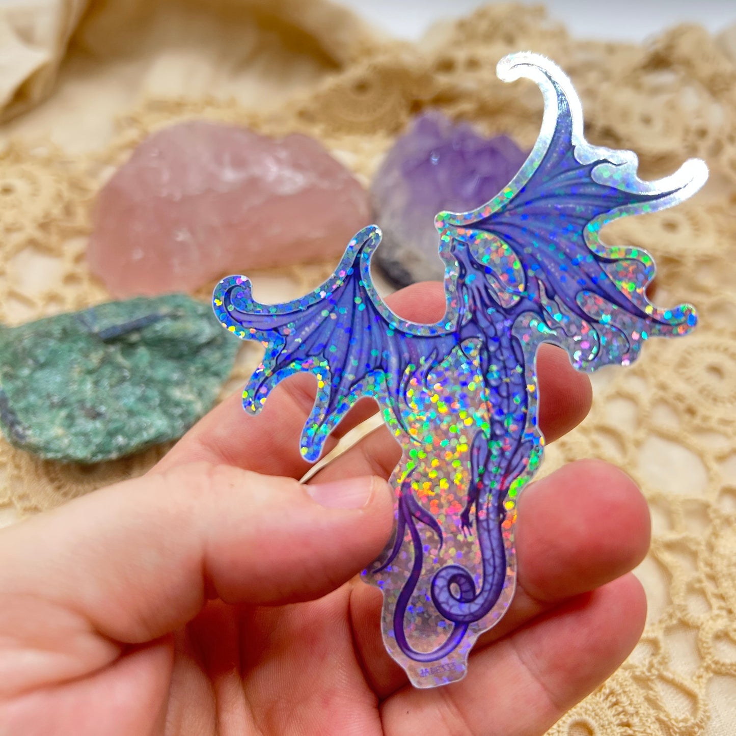 Lavender Dragon Holo Sticker