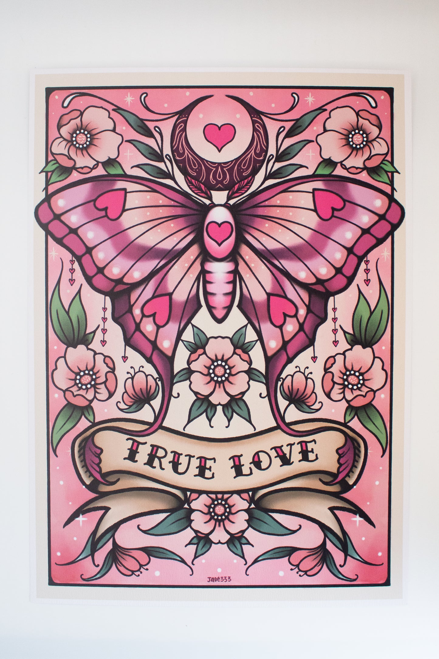 Sakura Moth - Art Print by Jade333