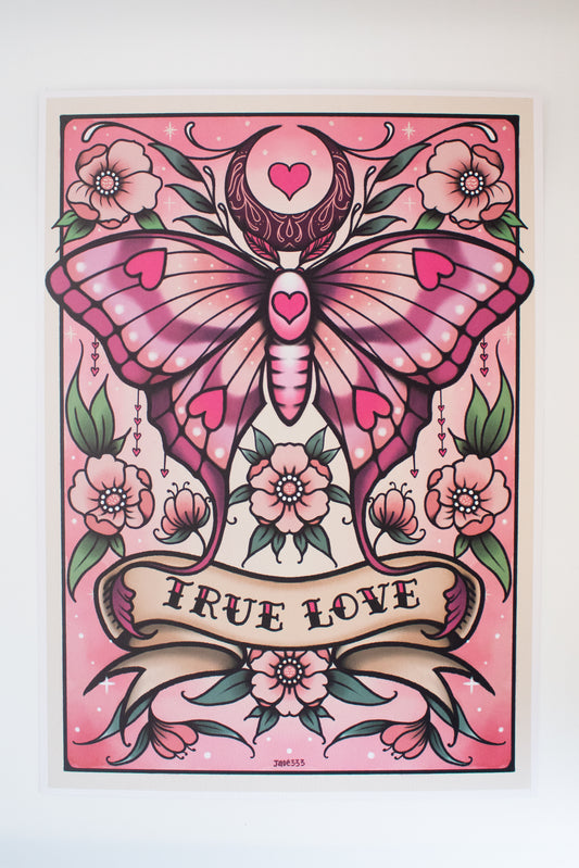Sakura Moth - Art Print by Jade333