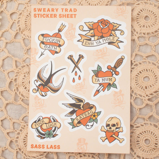 Sweary Trad Sticker Sheet