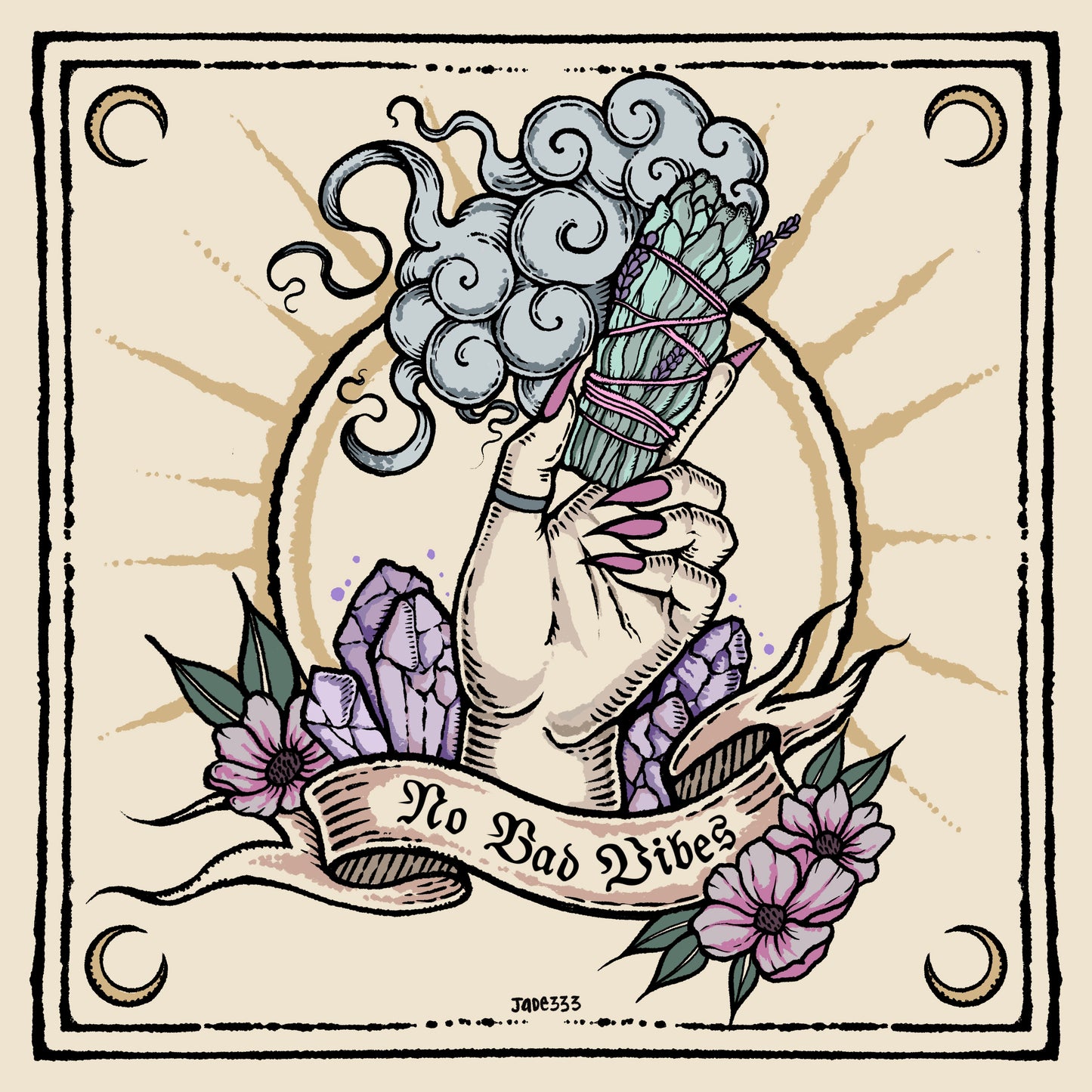 No Bad Vibes - Art Print by Jade333