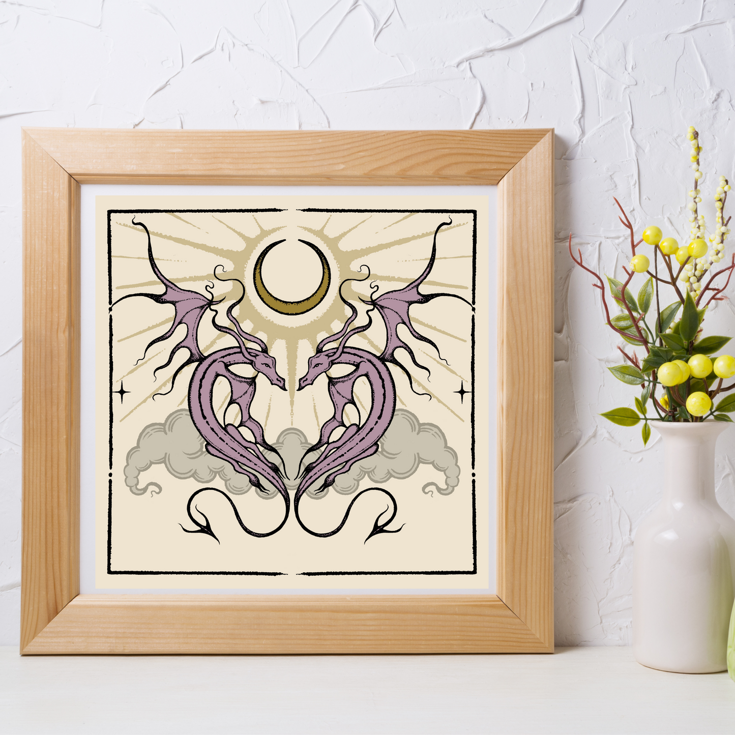Heart Dragon - Art print by Jade333