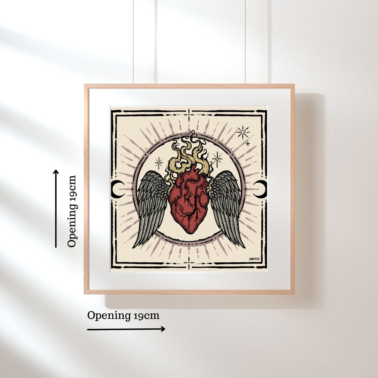 Winged Heart - Square Art Print by Jade333